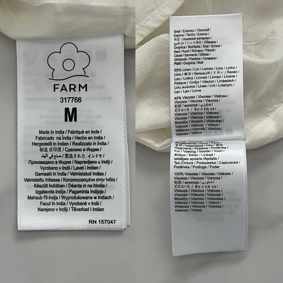 Farm Rio Embroidered tiered maxi dress Linen Blend Sz M Coastal Boho Chic Artsy - Picture 8 of 13